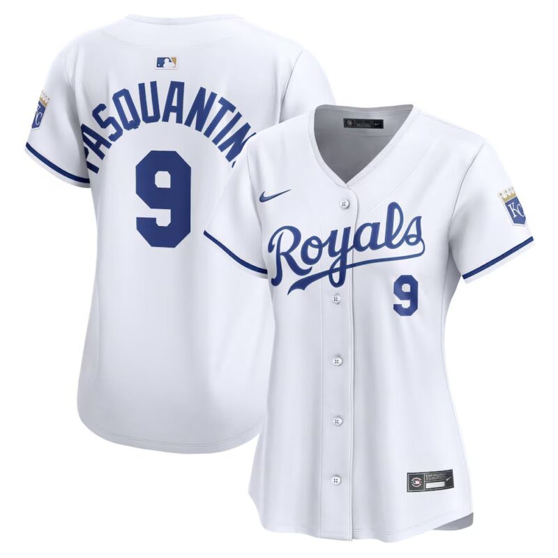 6863112cf34ae_1 Women's Kansas City Royals #9 Vinnie Pasquantino Nike White Home Limited Jersey