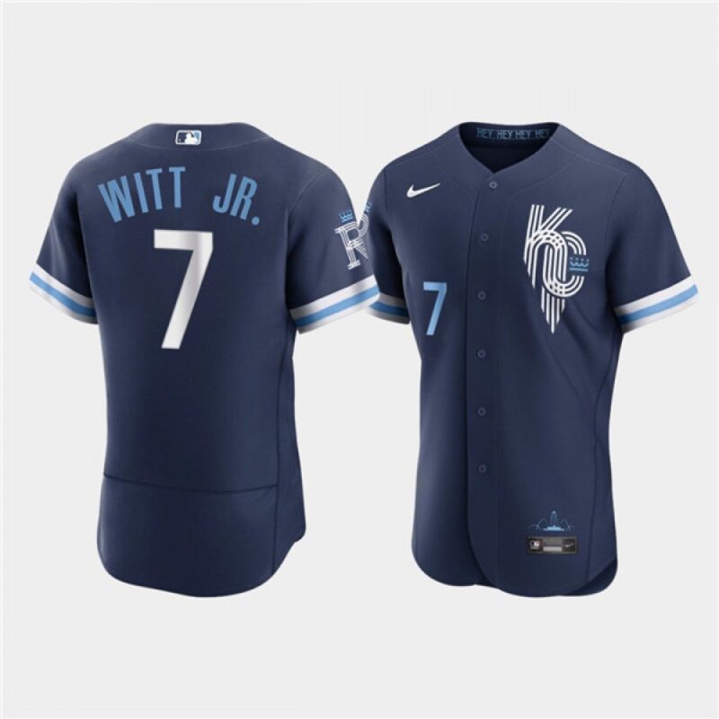 6863114e59d53_1 Men's Kansas City Royals #7 Bobby Witt Jr. 2022 Navy City Connect Flex Base Stitched MLB Jersey