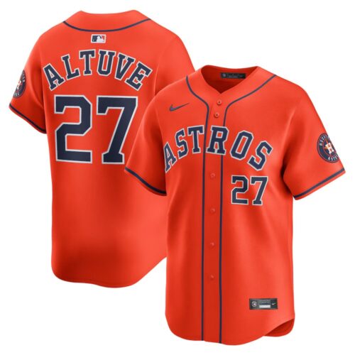 686311955b5cd_1 Men's Houston Astros #27 Jose Altuve Nike Orange Alternate Limited Player Jersey