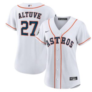 686311a57ba31_1 Women's Houston Astros #27 Jose Altuve White 2022 World Series Cool Base Stitched Baseball Jersey(Run Small)