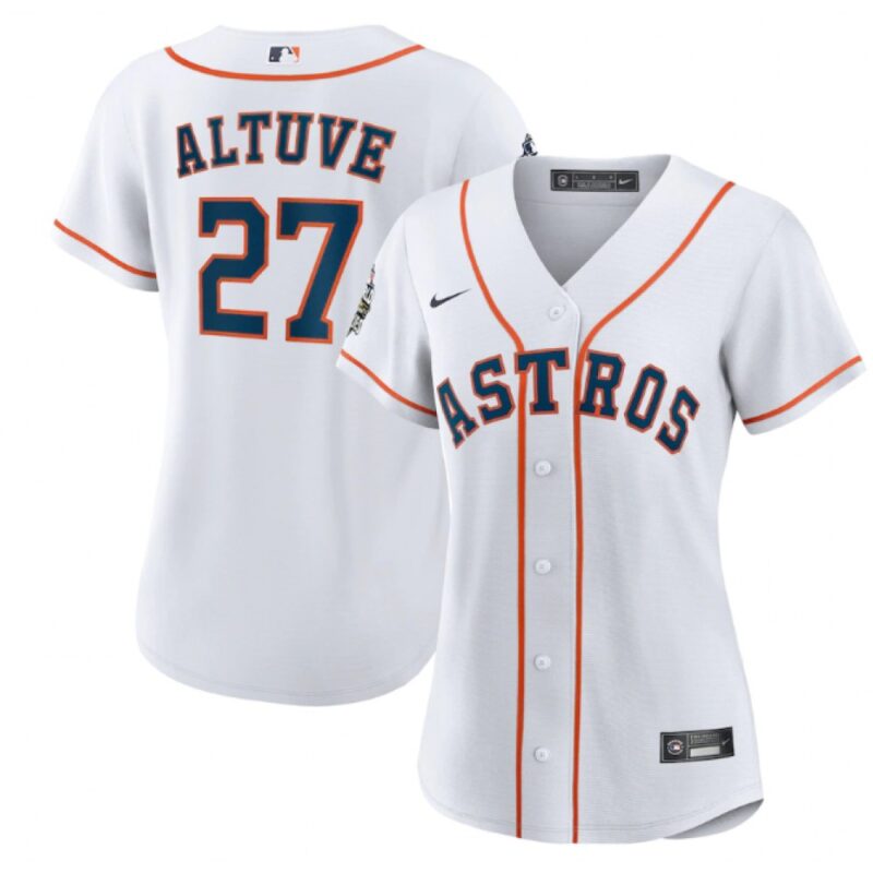 686311a57ba31_1 Women's Houston Astros #27 Jose Altuve White 2022 World Series Cool Base Stitched Baseball Jersey(Run Small)