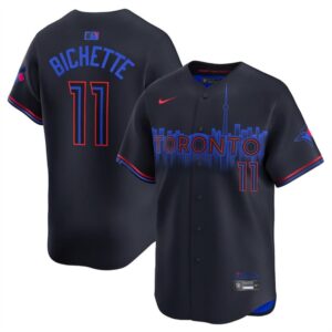 686311d7d9a62_1 Men's Toronto Blue Jays #11 Bo Bichette Black 2024 City Connect Limited Stitched Baseball Jersey