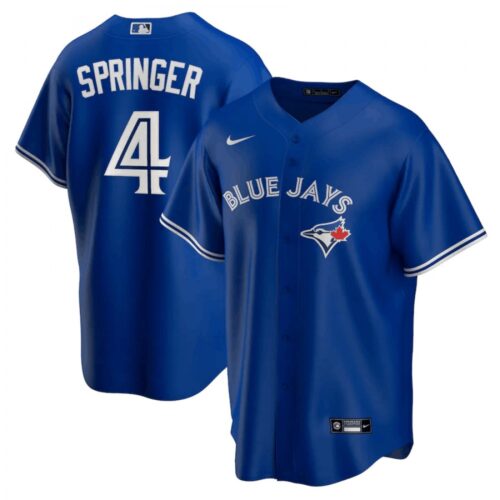 686311da7864a_1 Men's Toronto Blue Jays #4 George Springer Blue Cool Base Stitched Jersey