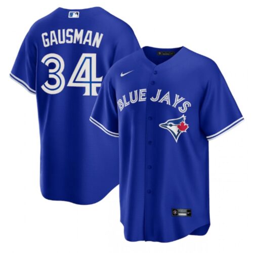 686311dd6d561_1 Men's Toronto Blue Jays #34 Kevin Gausman Royal Cool Base Stitched Jersey