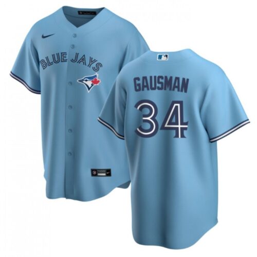 686311e06f466_1 Men's Toronto Blue Jays #34 Kevin Gausman Light Blue Cool Base Stitched Jersey
