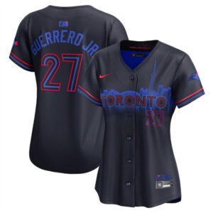 686311f1b91c5_1 Women's Toronto Blue Jays #27 Vladimir Guerrero Jr. Black 2024 City Connect Limited Stitched Baseball Jersey(Run Small)