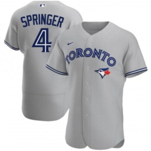 686311f973913_1 Men's Toronto Blue Jays #4 George Springer Grey Flex Base Stitched Jersey
