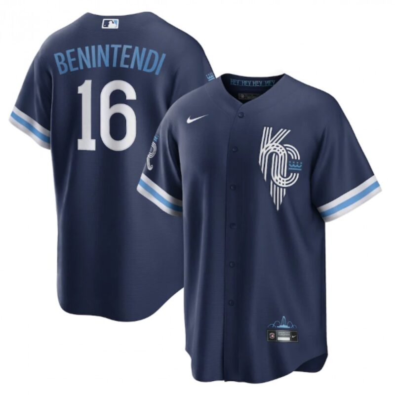 68631213a46c3_1 Men's Kansas City Royals #16 Andrew Benintendi 2022 Navy City Connect Cool Base Stitched Jersey