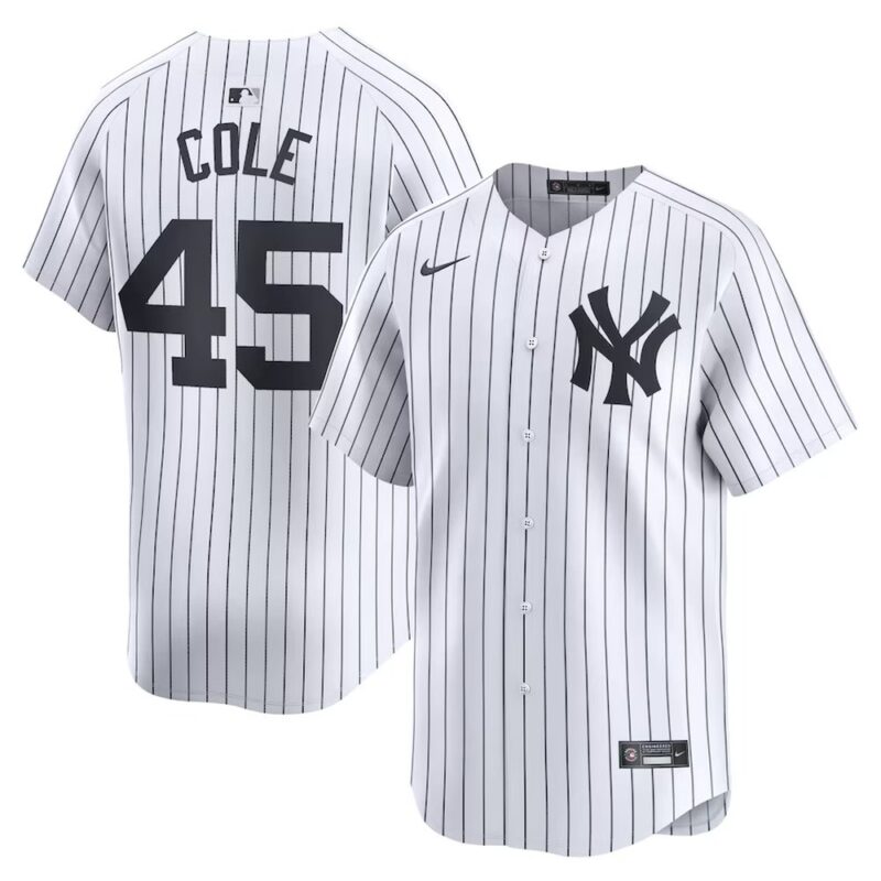 68631245ae53b_1 Men's New York Yankees #45 Gerrit Cole White Home Limited Player Jersey
