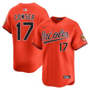 68631266d83f8_1 Men's Baltimore Orioles #17 Colton Cowser Orange Cool Base Stitched Baseball Jersey