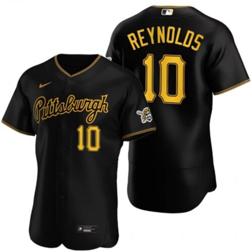 6863127c657e7_1 Men's Pittsburgh Pirates #10 Bryan Reynolds Black Flex Base Stitched MLB Jersey