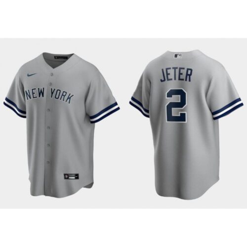686312945d1d1_1 Youth New York Yankees #2 Derek Jeter Grey Stitched Baseball Jersey