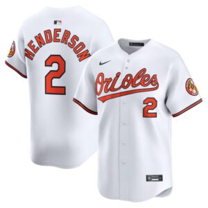 686312ad56121_1 Men's Baltimore Orioles #2 Gunnar Henderson White Home Limited Player Jersey