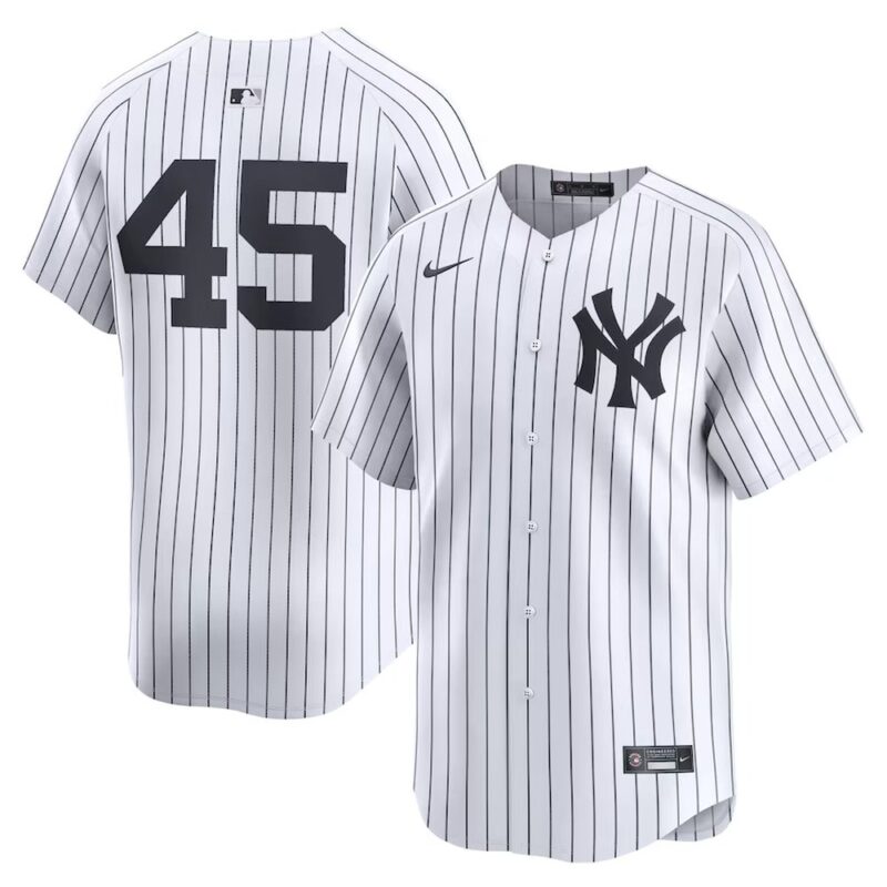 686312b2daf2d_1 Men's New York Yankees #45 Gerrit Cole White Home Limited Player Jersey