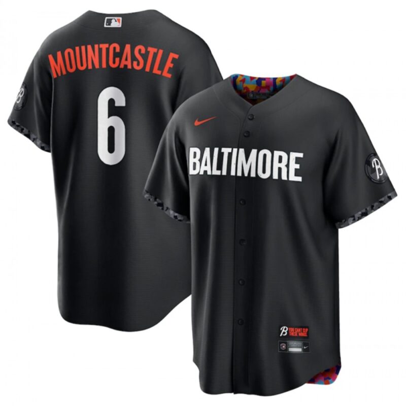 686312c9bb90c_1 Men's Baltimore Orioles #6 Ryan Mountcastle Black 2023 City Connect Cool Base Stitched Baseball Jersey