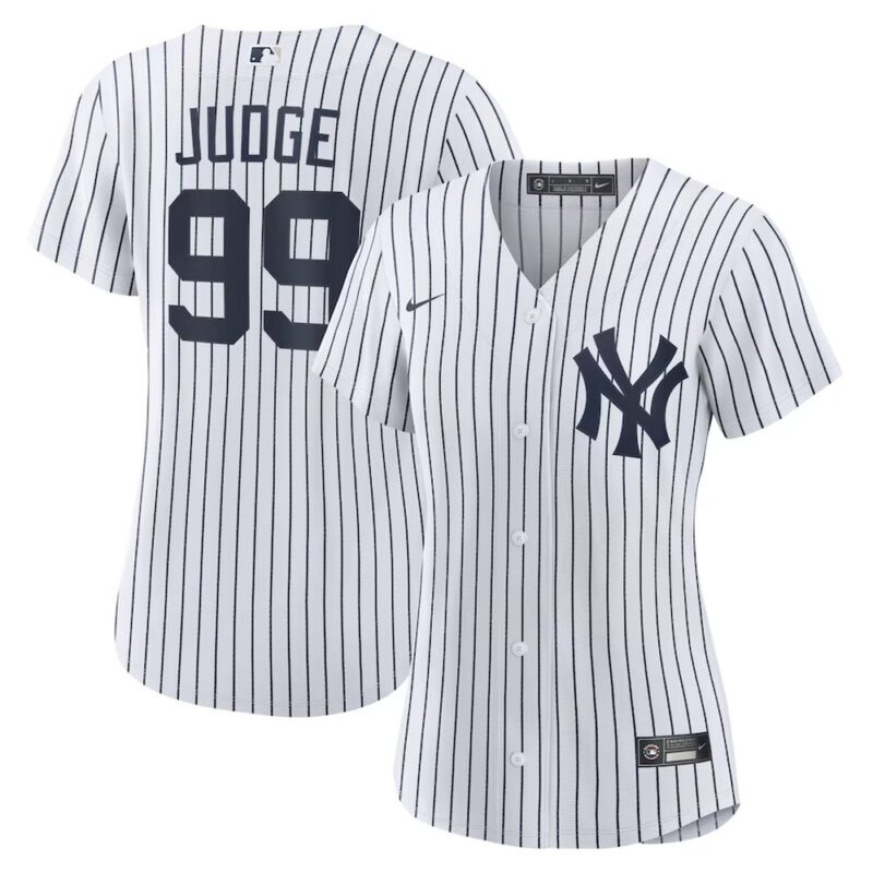 686312d280d7e_1 Women's New York Yankees #99 Aaron Judge White Home Replica Player Jersey