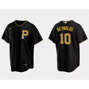 686312efa2b3d_1 Men's Pittsburgh Pirates #10 Bryan Reynolds Black Cool Base Stitched Baseball Jersey