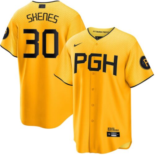 6863130b268c3_1 Men's Pittsburgh Pirates #30 Paul Skenes Gold City Connect Stitched Jersey