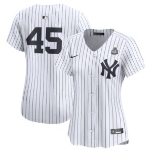 68631316d2cee_1 Women's New York Yankees #45 Gerrit Cole White 2024 World Series Limited Player Jersey