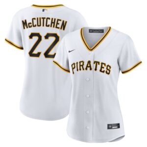 686313226b1ad_1 Women's Pittsburgh Pirates #22 Andrew McCutchen White Home Replica Player Jersey