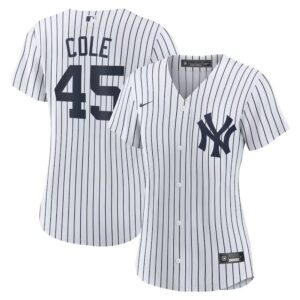68631324a7126_1 Women's New York Yankees #45 Gerrit Cole White Home Replica Player Jersey