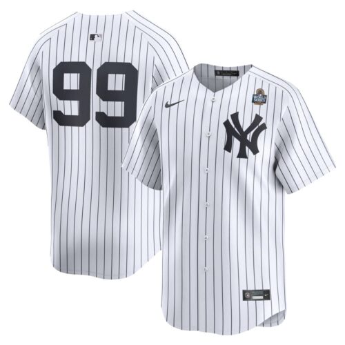 6863132cd10a8_1 Men's New York Yankees #99 Aaron Judge White 2024 World Series Home Limited Player Jersey