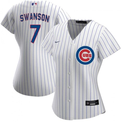 6863133190803_1 Women's Chicago Cubs #7 Dansby Swanson White Stitched Baseball Jersey(Run Small)