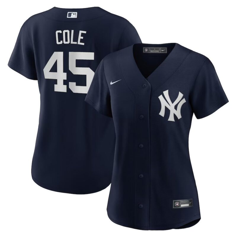 68631364a48f9_1 Women's New York Yankees #45 Gerrit Cole Navy Alternate Replica Player Jersey