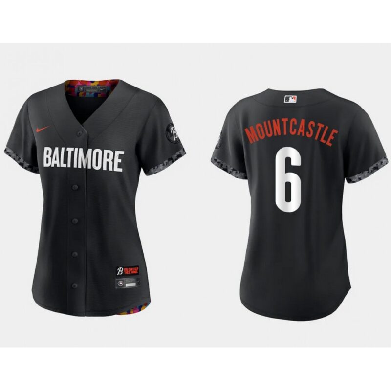 6863136b3a396_1 Women's Baltimore Orioles #6 Ryan Mountcastle Black 2023 City Connect Stitched Baseball Jersey(Run Small)