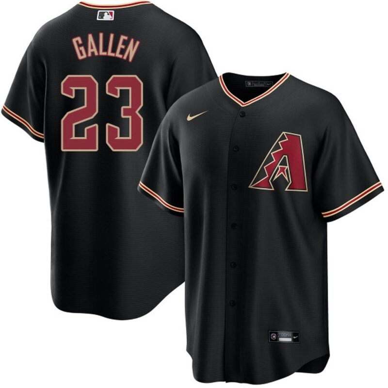 686313be606fa_1 Men's Arizona Diamondbacks #23 Zac Gallen Black Base Stitched Baseball Jersey