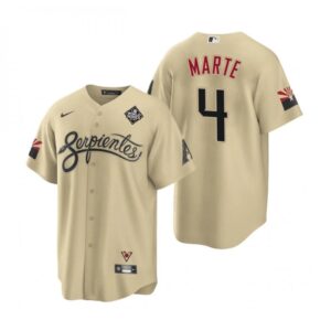 686313cf1a64b_1 Men's Arizona Diamondbacks #4 Ketel Marte Cream 2023 World Series City Connect Cool Base Stitched Baseball Jersey