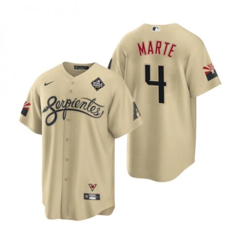 686313cf1a64b_1 Men's Arizona Diamondbacks #4 Ketel Marte Cream 2023 World Series City Connect Cool Base Stitched Baseball Jersey