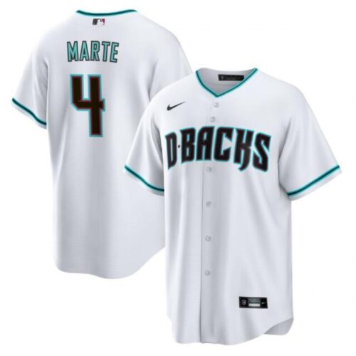 686313d1f3289_1 Men's Arizona Diamondbacks #4 Ketel Marte White Cool Base Stitched Baseball Jersey