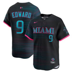 68631402ddfe4_1 Men's Miami Marlins #9 Xavier Edwards Nike Black 2025 City Connect Limited Jersey
