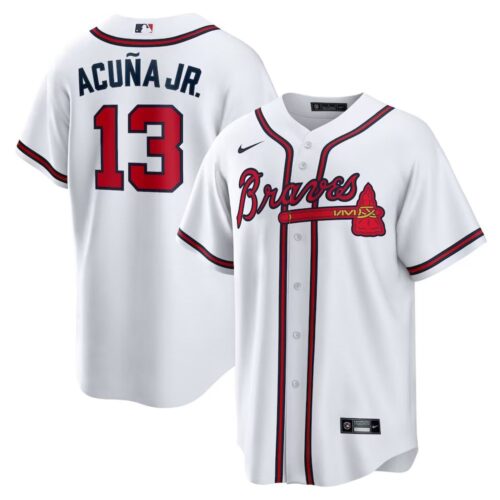 68631408e8203_1 Men's Atlanta Braves #13 Ronald Acuna Jr. White Home Replica PlayerJersey