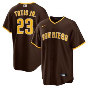 68631428f0e8e_1 Men's San Diego Padres #23 Fernando Tatis Jr. Nike Brown Alternate Replica Player Jersey