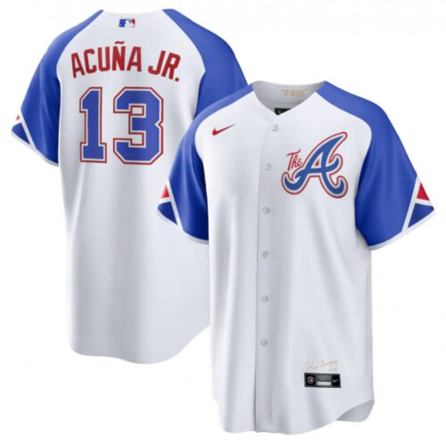 686314354d5d3_1 Men's Atlanta Braves #13 Ronald Acuna Jr. White 2023 City Connect Cool Base Stitched Baseball Jersey