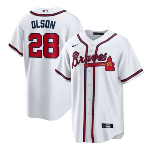 6863144c86b68_1 Men's Atlanta Braves #28 Matt Olson White Cool Base Stitched Baseball Jersey