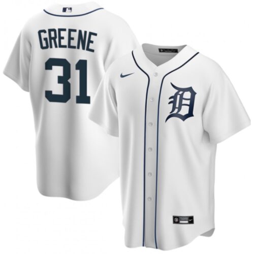 6863146d21d3f_1 Men's Detroit Tigers #31 Riley Greene White Cool Base Stitched Jersey