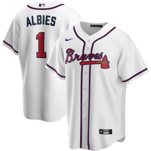 686314916d672_1 Men's Atlanta Braves #1 Ozzie Albies White Cool Base Stitched Jersey