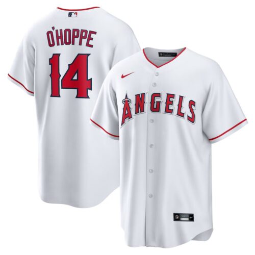 686314b2dda8e_1 Men's Los Angeles Angels #14 Logan O'Hoppe Nike White Home Replica Jersey