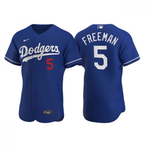 686314bec98de_1 Men's Los Angeles Dodgers #5 Freddie Freeman Royal Flex Base Stitched Jersey