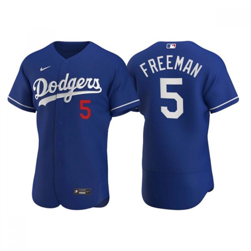 686314bec98de_1 Men's Los Angeles Dodgers #5 Freddie Freeman Royal Flex Base Stitched Jersey