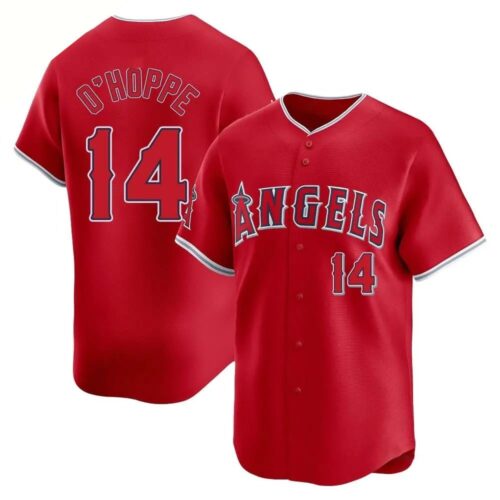 686314ce11a18_1 Men's Los Angeles Angels #14 Logan O'Hoppe Nike Red Home Replica Jersey