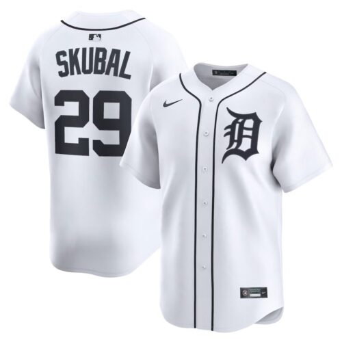 686314d53a874_1 Men's Detroit Tigers #29 Tarik Skubal Nike White Home Limited Player Jersey