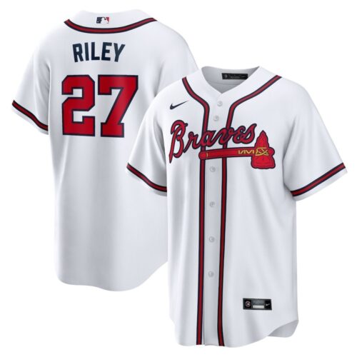 686314d80e335_1 Men's Atlanta Braves #27 Austin Riley White Home Replica Player Jersey