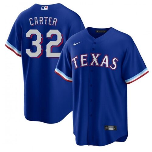 686314e159142_1 Men's Texas Rangers #32 Evan Carter Royal Cool Base Stitched Baseball Jersey