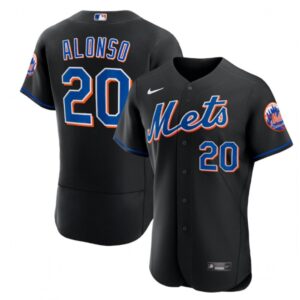 686314fdbe806_1 Men's New York Mets #20 Pete Alonso Black Flex Base Stitched Jersey