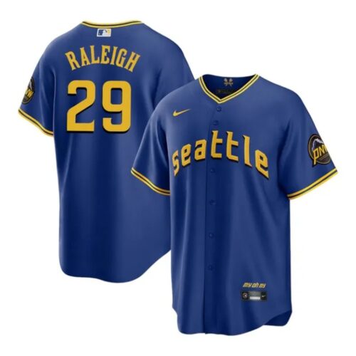 686315065fa16_1 Men's Seattle Mariners #29 Cal Raleigh Nike Blue Home Replica Jersey