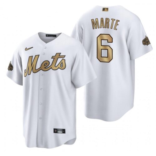68631527f2958_1 Men's New York Mets #6 Starling Marte 2022 All-Star White Cool Base Stitched Baseball Jersey
